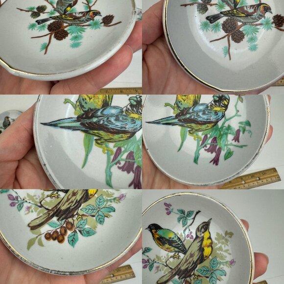 Vtg 3 Wall Hanging Decorative Mini Plates Birds Gallery Wall 4in Diameter READ - Picture 7 of 11